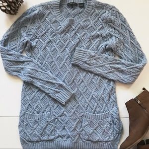 Cute fisherman cable-knit tunic sweater